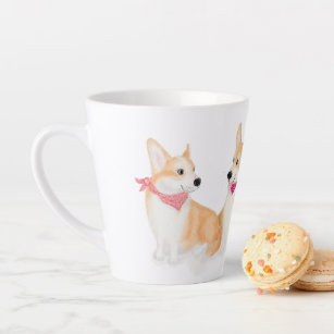 Cute Pembroke Welsh corgis latte mug