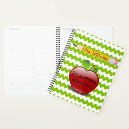 Cute PencilApple Custom Teacher Planner