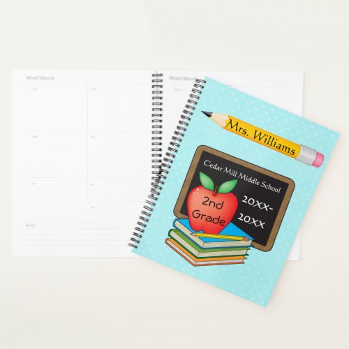 Cute PencilApple Custom Teacher Planner