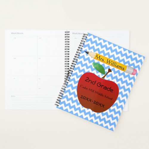 Cute PencilApple Custom Teacher Planner