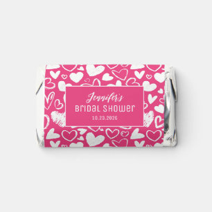 Cute Pencil Doodle Heart Pattern Sweet Pink Hershey's Miniatures
