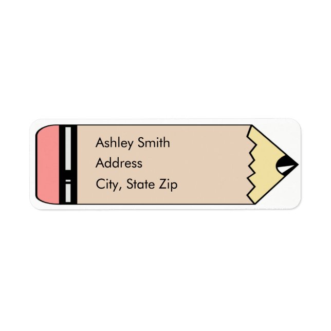Cute Pencil Return Address Labels (Front)
