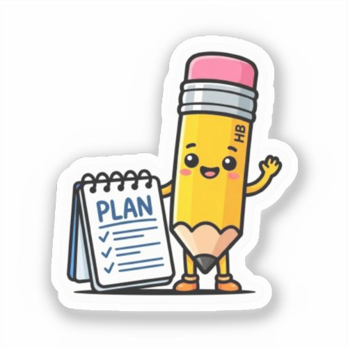 cute pencil sticker, study motivation, dailSticker Sticker