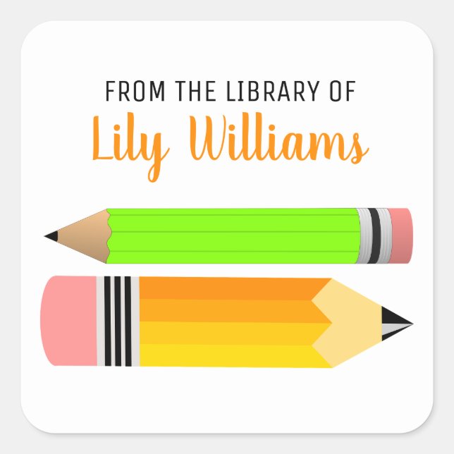 Cute Pencils From The Library Of  Bookplate (Front)