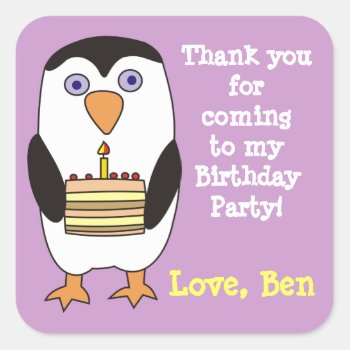 Cute Penguin 1st Birthday Party Stickers by goodmoments at Zazzle