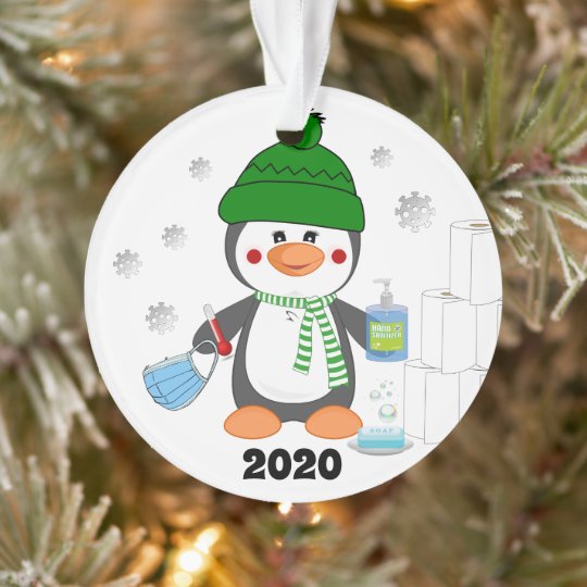 Cute Penguin 2020 Covid Christmas Tree Ornament