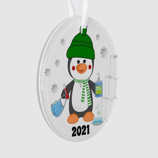 Cute Penguin 2020 Covid Christmas Tree Ornament Zazzle