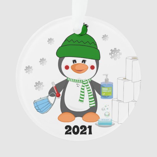 Cute Penguin 2020 Covid Christmas Tree Ornament Zazzle