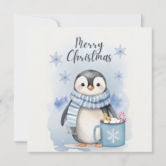 "Cute Penguin 3" Thank You Card (Front)
