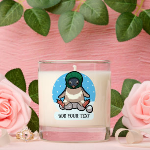 Cute Penguin Add Your Text Funny Balaclava Cartoon Scented Candle