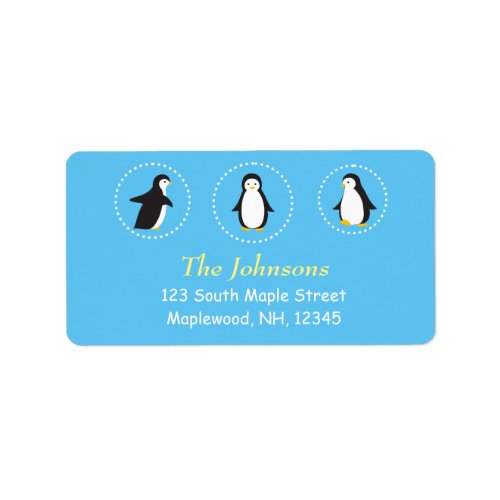 cute penguin address labels