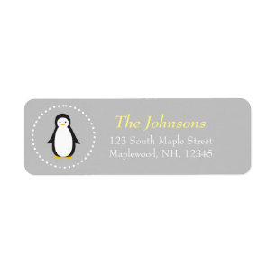 cute penguin address labels