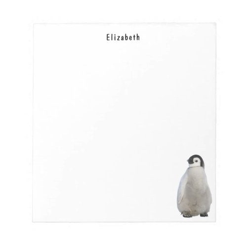 Cute Penguin Animal Personalized Name Notepad