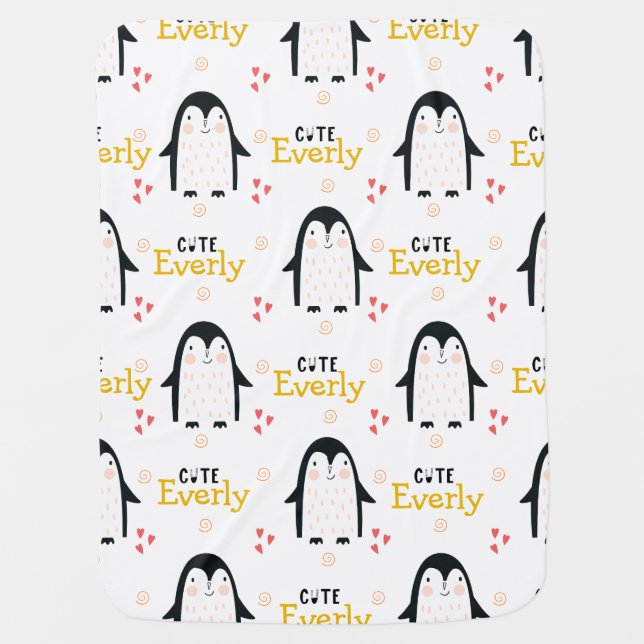 Cute Penguin Baby Blanket (Front)