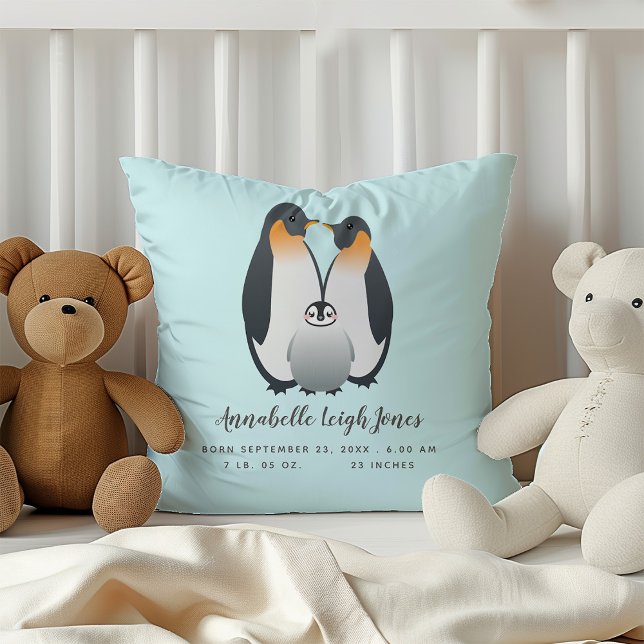 Cute Penguin Baby Nursery Throw Pillow (Creator Uploaded)