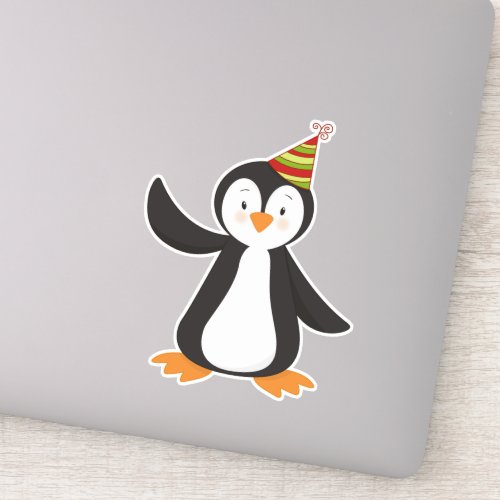 Cute Penguin Baby Penguin Penguin With Party Hat Sticker