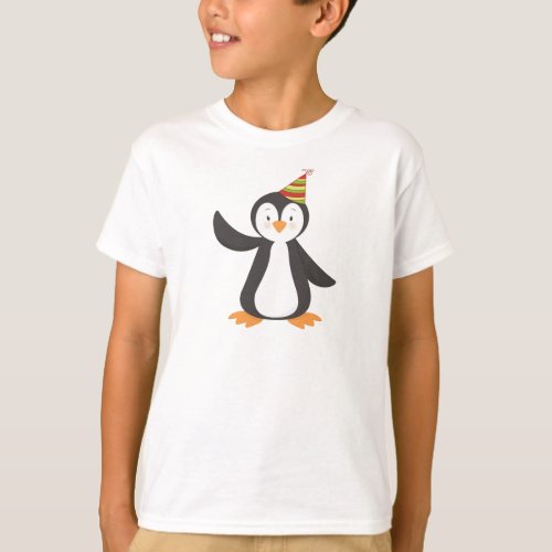 Cute Penguin Baby Penguin Penguin With Party Hat T_Shirt