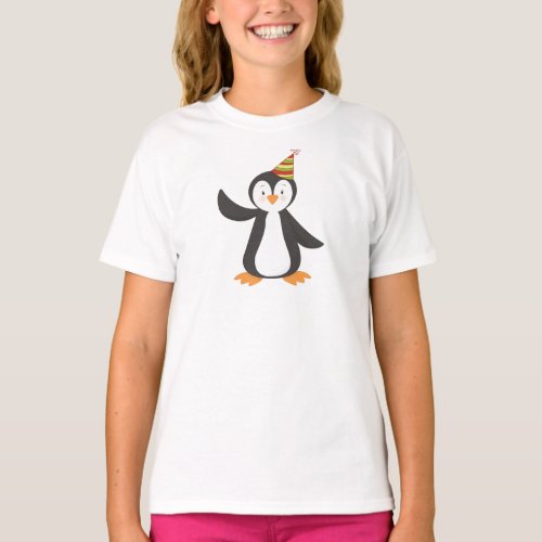 Cute Penguin Baby Penguin Penguin With Party Hat T_Shirt