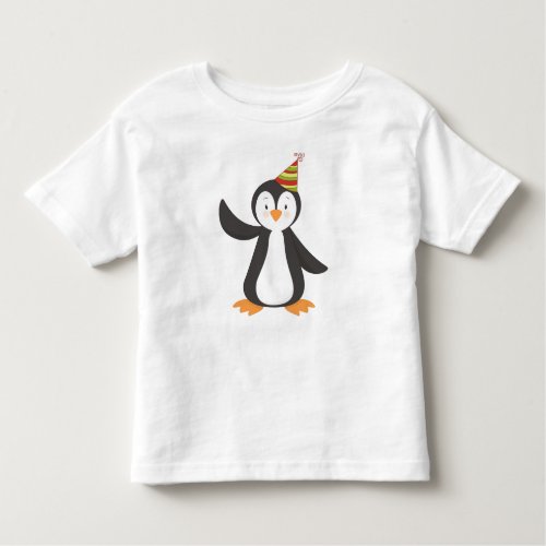 Cute Penguin Baby Penguin Penguin With Party Hat Toddler T_shirt