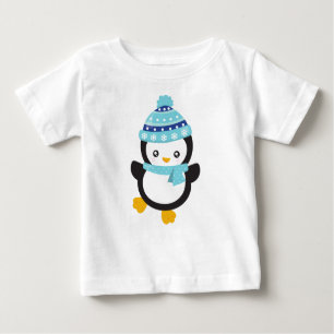 Cute Penguin, Baby Penguin, Penguin With Scarf Baby T-Shirt