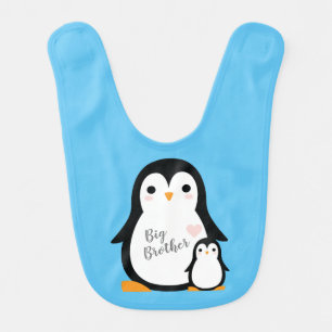Cute Penguin Baby Shower Blue Boy Baby Bib