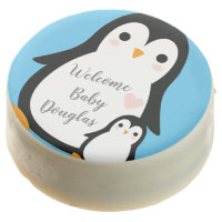 Cute Penguin Baby Shower Blue Boy Chocolate Covered Oreo