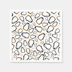 Cute Penguin Baby Shower Blue Boy Napkins