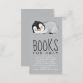 Cute Penguin Baby Shower Books for Baby Enclosure Card (Front/Back)