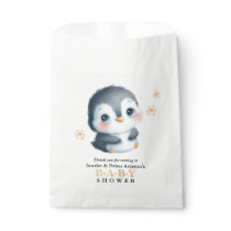Cute Penguin Baby Shower Favor Bag