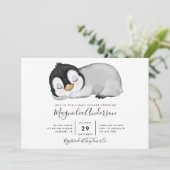 Cute Penguin Baby Shower Invitation (Standing Front)