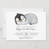 Cute Penguin Baby Shower Invitation (Front)