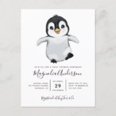 Cute Penguin Baby Shower Invitation Postcard (Front)
