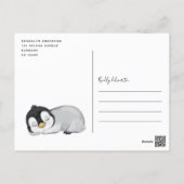 Cute Penguin Baby Shower Invitation Postcard (Back)