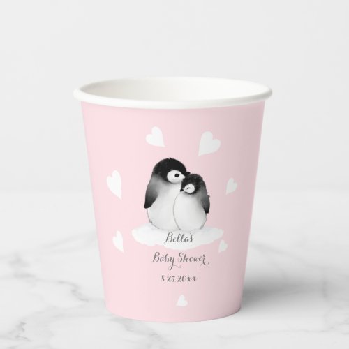 Cute Penguin Baby Shower Paper Cups