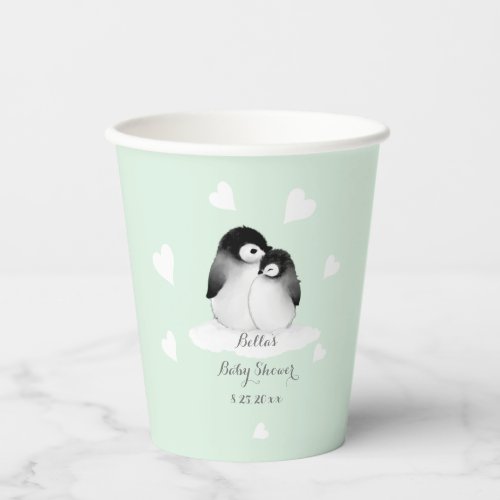 Cute Penguin Baby Shower Paper Cups