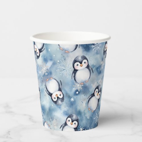 Cute Penguin Baby Shower Paper Cups