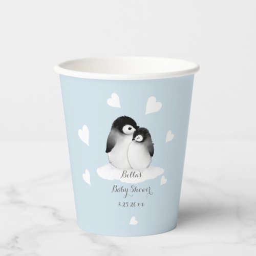 Cute Penguin Baby Shower Paper Cups