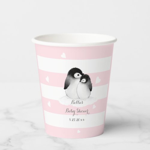 Cute Penguin Baby Shower Paper Cups