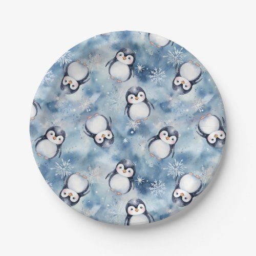 Cute Penguin Baby Shower  Paper Plates