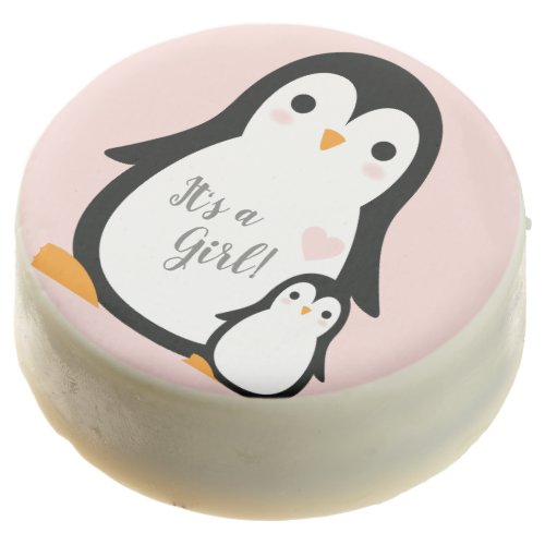 Cute Penguin Baby Shower Pink Girl Chocolate Covered Oreo