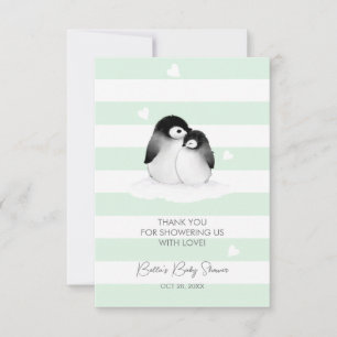 Cute Penguin Baby Shower Thank You Card