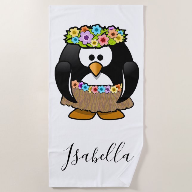 Cute Penguin Beach Towel (Front)