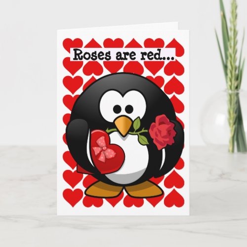 Cute Penguin Best Friend Valentine Greeting Card