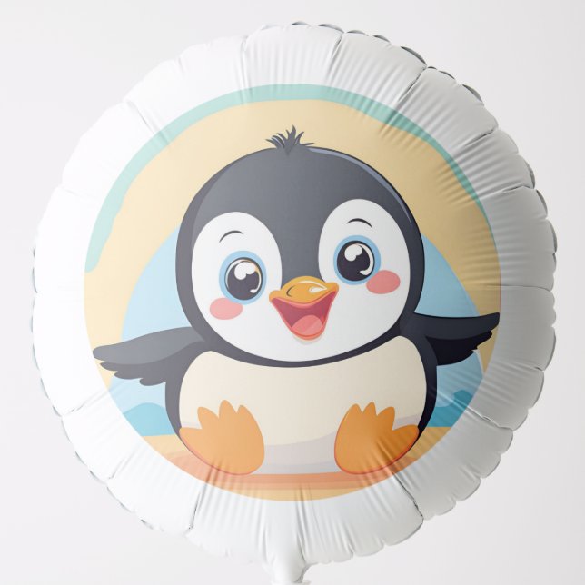 Cute Penguin Bird Ice animal Birthday Party Balloon (Front)