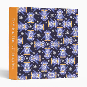 Cute penguin bird pattern Christmas holiday folder