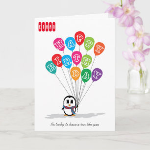 Cute Penguin Birthday Card
