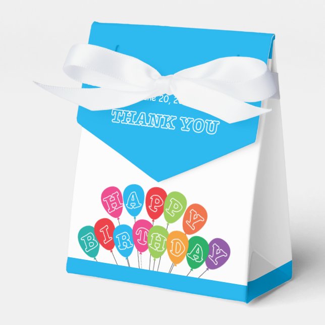 Cute Penguin Birthday Party Favor Box (Front Side)