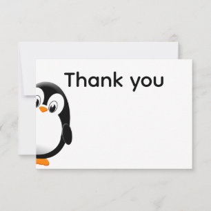 Cute Penguin Black and White   Note Card
