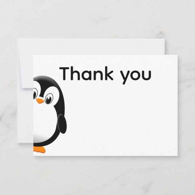 Cute Penguin Black and White   Note Card (Front)