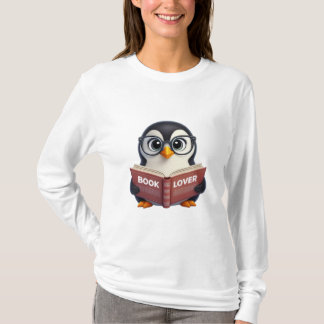 Cute Penguin Book Lover T-Shirt